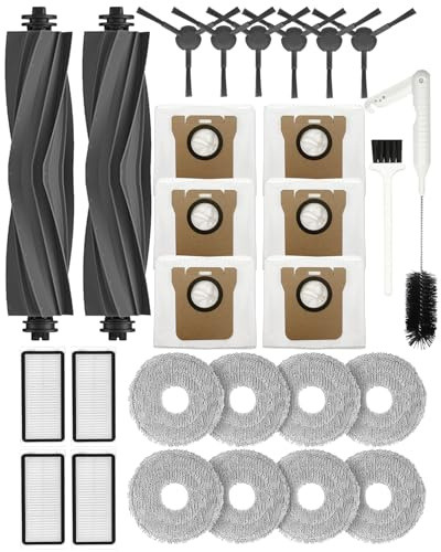 Yivy 28 pezzi di ricambio per aspirapolvere Dreame L20 Ultra/L20 Ultra Complete, S20 Ultra/S20 Ultra Complete Kit accessori: 2 spazzole principali, 6 spazzole laterali, 4 filtri HEPA, 6 sacchetti per