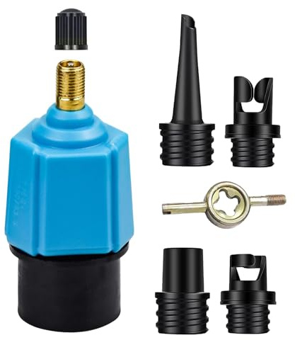 Ockyunoo Sup Adapter, Sup Adapter für Kompressor, Mit 1 Schraubenschlüssel und 4 verschiedenen Luftdüsen, für MehrheitArten Von Super-Paddle-Boards