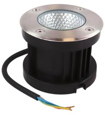 ENOVALITE LED Bodeneinbaustrahler 7W 490lm, 3000K Warmweiß, IP67 | Ø 100x80mm, Edelstahl und Aluminium, befahrbar bis 2t, 230V Bodeneinbauleuchte, Außenleuchte, Bodenspot