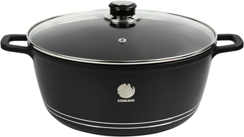 Non Stick Coating Casserole Pot Die Cast Stockpot Aluminium with Tempered Glass Lid (24cm)