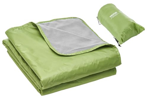 VEVOR Campingfilt, Stor Stadium Varm Filt, Vattentät och Vindtät, Polyesterfleece, Brandsäker, Perfekt för Utomhus, Picknick, Vandring, Event, Resor, 2 m x 1,5 m Armégrön