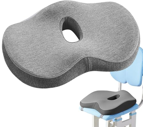 Cojines para Silla, Almohada de Espuma viscoelástica para coxis, de presión, Almohadilla de Apoyo Gruesa y ergonómica Suave para Cadera, coxis, Sentado Largo, conducción, avión, Silla de Ruedas