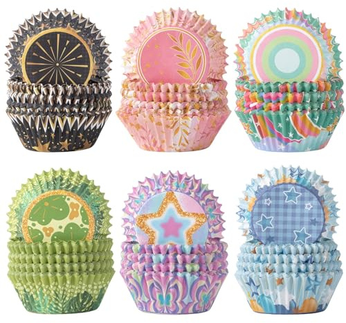 600Stück Standardgröße Cupcake-Förmchen, Cupcake Bäckerei Papierbecher | Einweg Muffinförmchen Cupcake-Hüllen Halter Backbecher Set für Feiertags, Geburtstagsfeiern