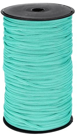 QUARKZMAN Cuerda de Polipropileno Trenzada Exterior 5mm 100M Azul Verdoso | Cuerda Persiana Enrollable, Cordón para Tendedero, Camping, Senderismo y Actividades al Aire Libre