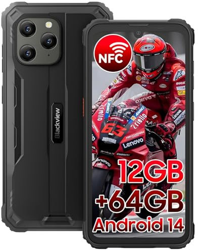 Blackview BV5300 Pro Rugged Mobile Phone Smartphone Android 14, 12GB+64GB/1TB, 6580mAh Battery, IP68/IP69K/MIL-STD-810H, 6.1 HD+, NFC - Black