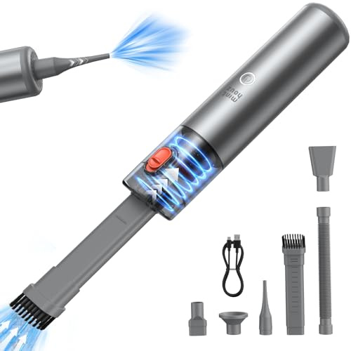 Minthouz Handheld Staubsauger Akku, 3-in-1 Handstaubsauger Stark, Tragbarer Autostaubsauger, Kombination aus Blasen und Saugen für Auto, Bürotisch, Tastaturen