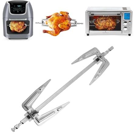 Rotisserie Meat Forks Air Fryer Fork Grill Spit Rod Stainless Steel Roast Chicken Fish Forks for Home Picnic BBQ Campingair oven with rotation Fryer skewers