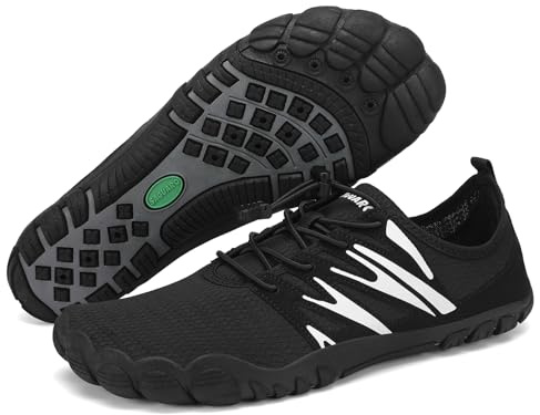 SAGUARO Barefoot Shoes Uomo Scarpe da Scoglio Leggero Traspiranti Scarpette da Mare Asciugatura Rapida Scarpe Piedi Nudi Minimaliste Antiscivolo, Nero, 42 EU