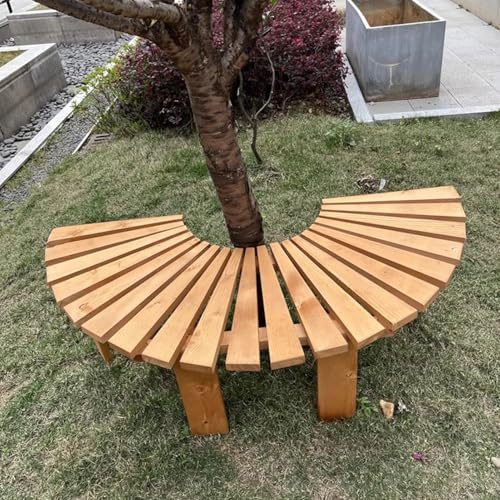 Trädbänk Trädgårdsbänk Massivt Böjda Bänkar i Trä för Utomhusbruk, Halvrund Trädbänk Som Kan Omslutas, Trädgård/park/uteplats, Handgjord Väderbeständig Utomhuspall