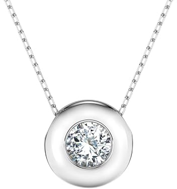 EDELIND Goldkette Damen 585 Echtgold Diamant Anhänger 0.15 Ct - mit Ankerkette Gold 45 cm, Längenverstellbar - Gelbgold, Roségold oder Weißgold - mit Geschenkbox