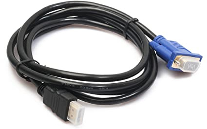 DIYEAH Convertisseur Câble USB vers Vga Mâle Doré 1,8 M, Débit 10,2 Go/s, Bande 340 MHz, pour Connexion Moniteur 1 à 4, sans Puce Intégrée