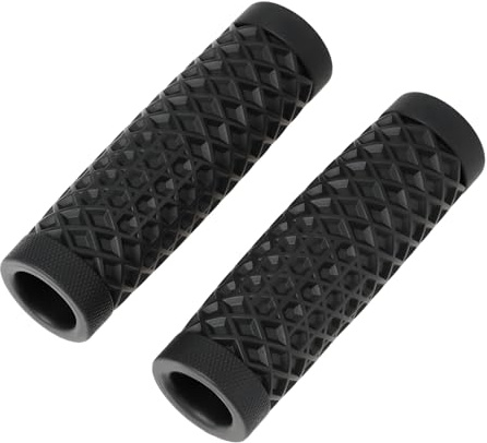 VGOL 2 Stück 22/24 Mm Motorrad-Waffel-TPU-Griff für Modifizierte Motorräder Cruiser 122 Mm Schwarz