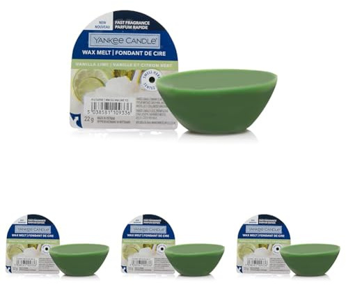 Yankee Candle Wax Melts | Vanilla Lime | bis zu 8 Stunden Duft | 1 Stück (Packung mit 4)