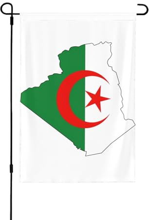 Drapeau de l'Algérie - Drapeau de jardin d'automne double face, décoration saisonnière durable pour décoration de porche de cour