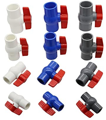 1 Pcs Inner Diameter 20/25/32/40 Mm PVC Ball Valve Slip Plumbing U-PVC Ball Valve Repair Connector Pipe Switch(White,1PCS_ID 32MM) Plumbing Fittings