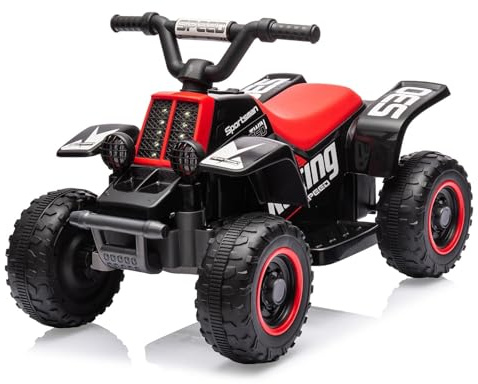 Quad Électrique Enfant 6V Voiture Électrique avec Phares LED Et Klaxon, Conception Tout-Terrain pour Enfants De 3 Ans Et Plus, Inclut Contrôle Parental à Distance