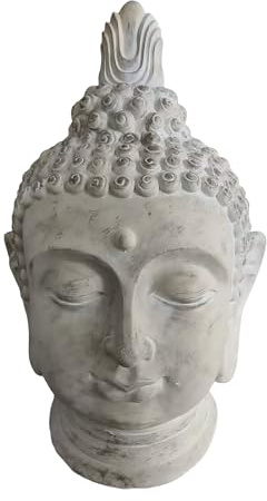 Relaxdays Buddha Kopf, HBT: 78x45x39 cm, Zen-Deko für Wohnzimmer & Garten, Dekofigur, wetterfest, frostsicher, Farbwahl | XXL Zen-Deko für Wohnzimmer & Garten, Dekofigur, wetterfest, frostsicher
