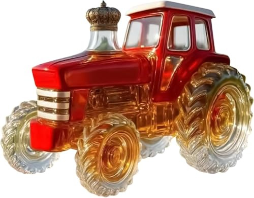 Decanter per whisky a forma di auto, 300 ml, decorazione artistica creativa, bottiglia di whisky a forma di trattore, statua artistica vuota a prova di perdite (rosso)