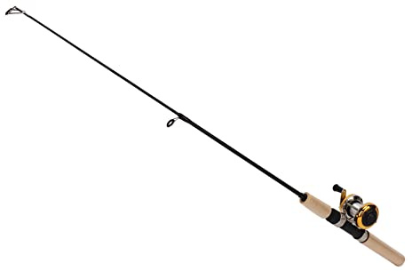 Generic Ensemble de Canne à Pêche sur Glace, équipement combiné Ultraléger Complet pour Adultes 27,6 Pouces avec Moulinet, Flotteur, Gabarits et Plombs