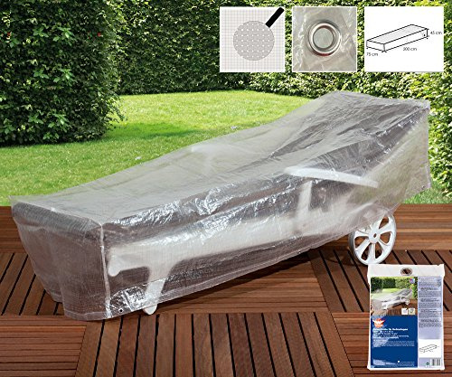 Boni-Shop transparente Schutzhülle f. Gartenmöbel Abdeckung (Liege,ca200x75x45)