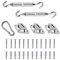 Sekey Sonnensegel Befestigungs Kit Zubehör Montage 8 Zoll, zur Befestigung von Dreieckiges Sonnensegel, Karabiner Montageset aus Edelstahl, 30-teilig