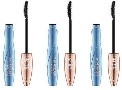 Catrice Glam & Doll Easy Wash Off Power Hold Volume Mascara, Wimperntusche, lässt sich leicht entfernen, Nr. 010 Ultra Black, schwarz, definierend, matt, vegan, ölfrei, 3er Pack (3 x 9ml)