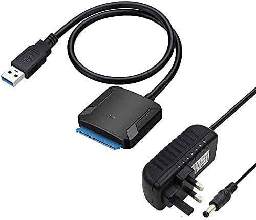 Multibao USB 3.0 to SATA Adapter Hard Disk Drive Cable SATA III 22pin External Converter Connector Support 2.5” HDD/SSC and 3.5” HDD Compatible with Windows Mac Linux
