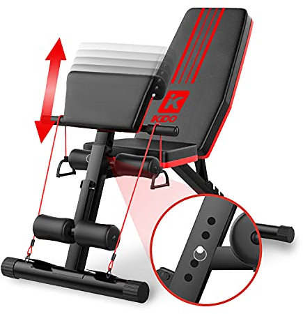 IKIDO Hantelbank Fitness Bench Hantelbank Klappbar Rückentrainer Dip Station Trainingsbank Gewichte Für Beine Und Arme Standard-Hantelbänke für Krafttraining Training Seil zu Hause Übung-Studio