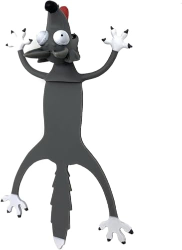 Telituny Witzige 3D Lesezeichen Kinder, Cartoon Tier-Lesezeichen Buchseitenmarkierung Buchzeichen, Lesezeichen Zerquetschte Tiere Schreibwaren Kreatives Geschenks für Student Jungen Mädchen(Wolf)