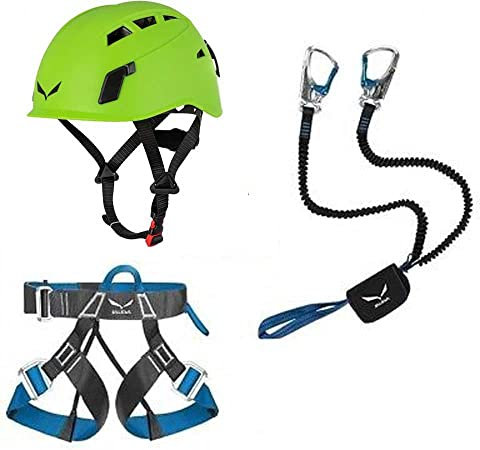 Klettersteigset Salewa mit Premium Attac Bremse+Evo Klettersteiggurt+Toxo 3.0 Klettersteighelm