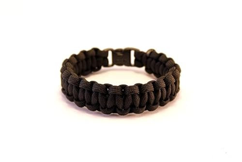 Paracord Survival Armband, Größe M Handgelenkumfang 17-18 cm, Armbandlänge ca. 20,5 cm, Breite: ca 2cm, Farbe: Black