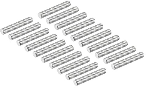 DMiotech 20 Paquet M8 x 45mm Entièrement Fileté Tige 304 Inox Acier Droite Main Filetages Tige Barre Goujons Colliers et Boulons en U