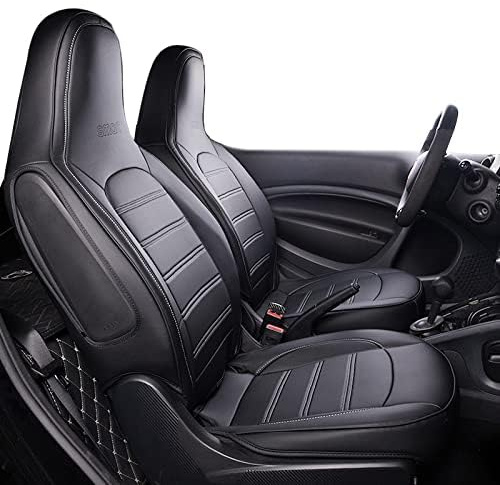 OUSIKA Pelle, Set di Coprisedili per Auto da 2 Pezzi, per Smart 453 Fortwo, Cuscino Traspirante Sedile Anteriore, Rivestimento Protettivo Antiscivolo, Accessori Decorazione di Interni,a
