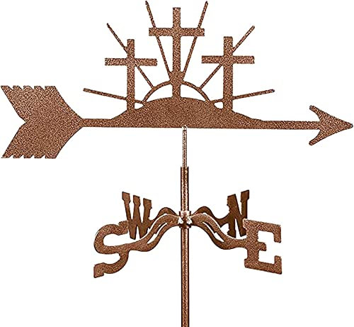Girouette en métal croisé, originalité Indicateurs de Direction du Vent avec revêtement antirouille pour Jardin extérieur, Toit, Paddock, décoration