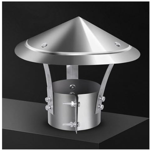 Kamin Regenhaube,Kaminhaube,Dach-Regenkappe,Schornsteinhaube,Kaminaufsatz，Schornsteinabdeckung Universalhaube Edelstahl Regenhaube Abgasrohr Schornstein Rauchrohr Kamin ( Size : D20cm*40cm/7.87in*15.7