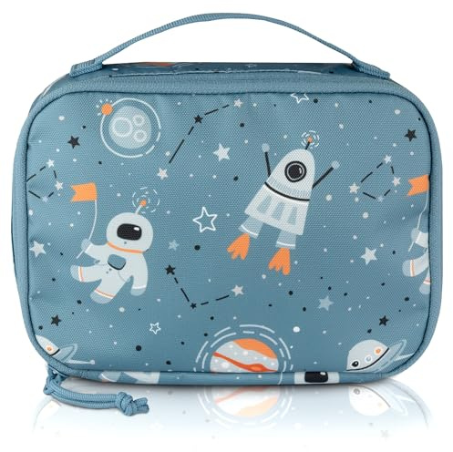 TA Trend Atelier Kinder Thermotasche aus recyceltem Polyester – nachhaltige Lunchtasche, PFC-frei & wasserabweisend (Weltall-Blau)