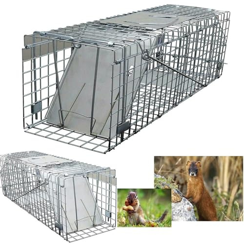 Humane Rattenfalle, Mäusekäfig-Falle für drinnen und draußen, Kleintier-Lebendfalle zum Fangen und Freilassen, eintürige Tierfalle für Streifenhörnchen, Eichhörnchen, Ratten und Wiesel