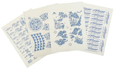 STOBOK 4 Blätter Unterglasurfarbenes Papier ausschneidbarer Tonaufkleber Keramikabziehbilder unter Glasur Überweisungs Papier exquisiter Transferaufkleber Transferpapier für den Haushalt