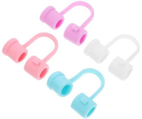 Milisten Reusable Silicone Straw Caps 8 Pack Durable Straw Covers Dustproof Plugs for Outdoor Drinks and Tumbler Accessories