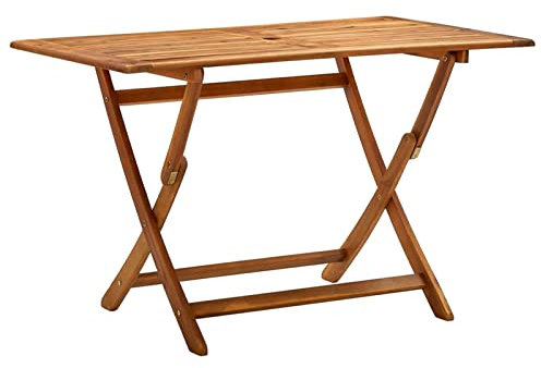Homgoday Klappbarer Gartentisch 120x70x75 cm Massivholz Akazie Gartenmöbel Model313323