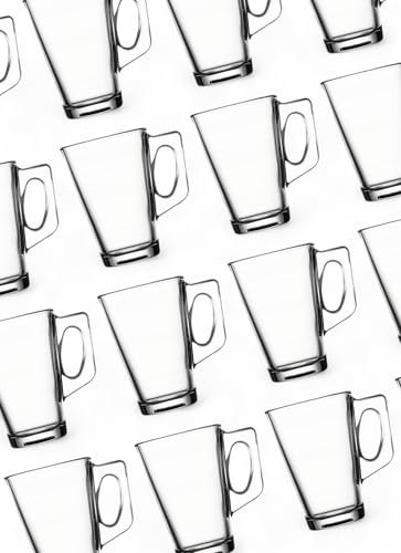 vienberg Tee Gläser mit Henkel | 250ml Teegläser, Kaffeegläser | Cuppuccino latte macchiato Glas Tasse | Glühweingläser | Trinkglas Teegläser mit Henkel | Made in Europa (24)