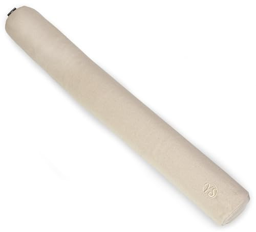 Yoga Studio Organic Buckwheat Spine Align Bolster Perfect for Yoga, Neck Relaxation, Stretching 80x8cm (Ecru)