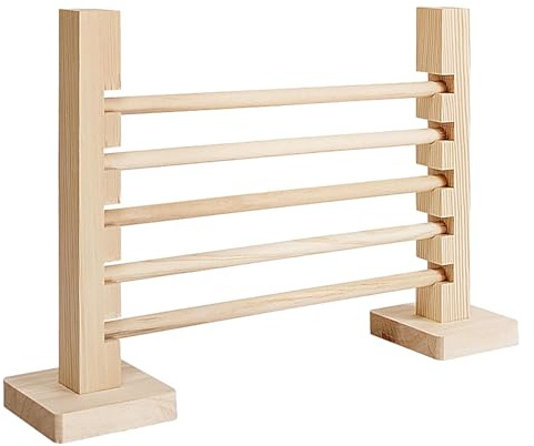 Spielzeug für Kaninchenspringen, Hindernis-Set mit Holzzaunstange für Kaninchen, Hindernisspiel zum Springen, mit Zaunstange aus Naturholz, Aktivitätsspielzeug-Set Paar