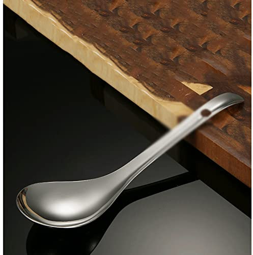 HPTHLY Tablespoons Round Stainless Steel Bouillon Spoons Thick Heavy-Weight Table Spoons Use For Home,Kitchen Or Restaurant Serving Spoon