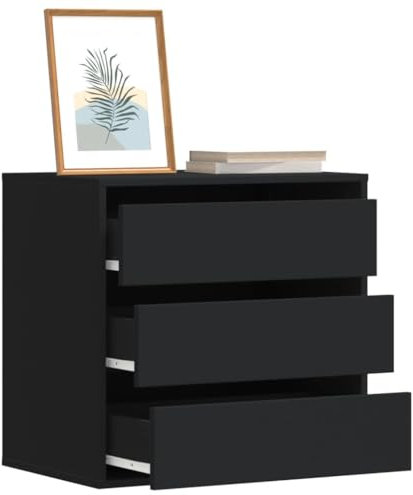 AJJHUUKI Schränke & Aufbewahrung-Kommode Eckkommode Schwarz 60x41x58cm Holzwerkstoff