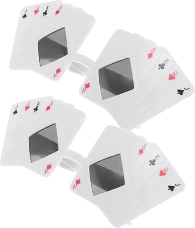 BESTYASH 2 Stück Poker-themen-brillen Lustige Brillen Für Erwachsene Halloween-dekorations-party-zubehör Einzigartige Sonnenbrillen Mit Pokerkarten-muster Für Männer Und Frauen