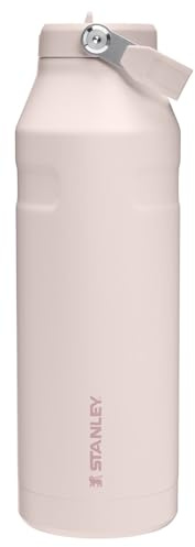 Stanley IceFlow Flip Straw 2.0 Water Bottle 50 oz | Built-In Straw with Larger Opening | Lightweight and Leak Resistant | Insulated Stainless Steel | BPA-Free | Rose Quartz