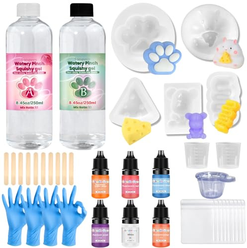 NlsqEU squishy DIY tillverkningskit, 500 ml flytande silikon, kreativa presenter för stressreducering