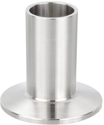 PATIKIL Stainless Steel 304 Sanitary Fitting, Long Weld Clamp Ferrule Pipe Fitting 1(25mm) Tube OD Connector 50.5mm Ferrule Flange OD for Brewery Winery Food Processing