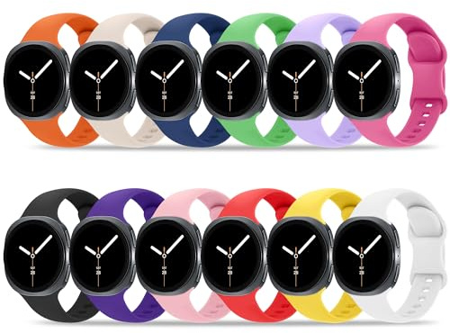 Tiorecime Confezione da 12 cinturini compatibili con Samsung Galaxy Watch 8 40 mm 44 mm/Galaxy Watch 8 Classic 46 mm/Galaxy Watch Ultra 47 mm Band per donne e uomini, senza spazi vuoti in morbido